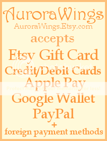 Now accepting Etsy Gift Cards, all major credit and debit cards, Apple Pay, Google Wallet, PayPal, and other foreign payment methods at AW Etsy.