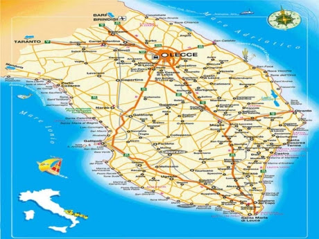Cartina Salento Costa Ionica