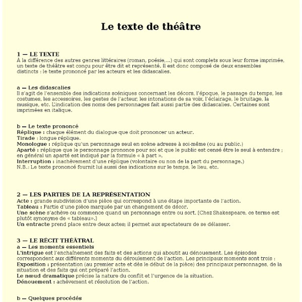 le texte de theatre pearltrees