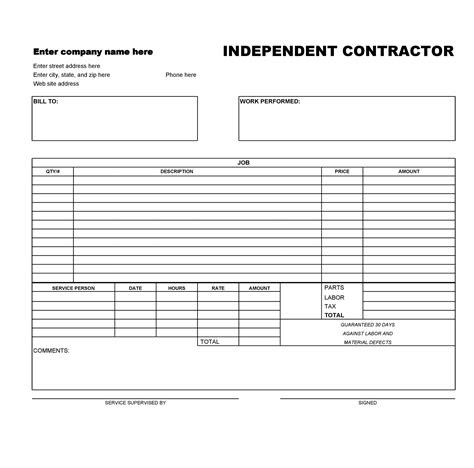 But they are also challenged to do . printable independent contractor invoice template printable templates