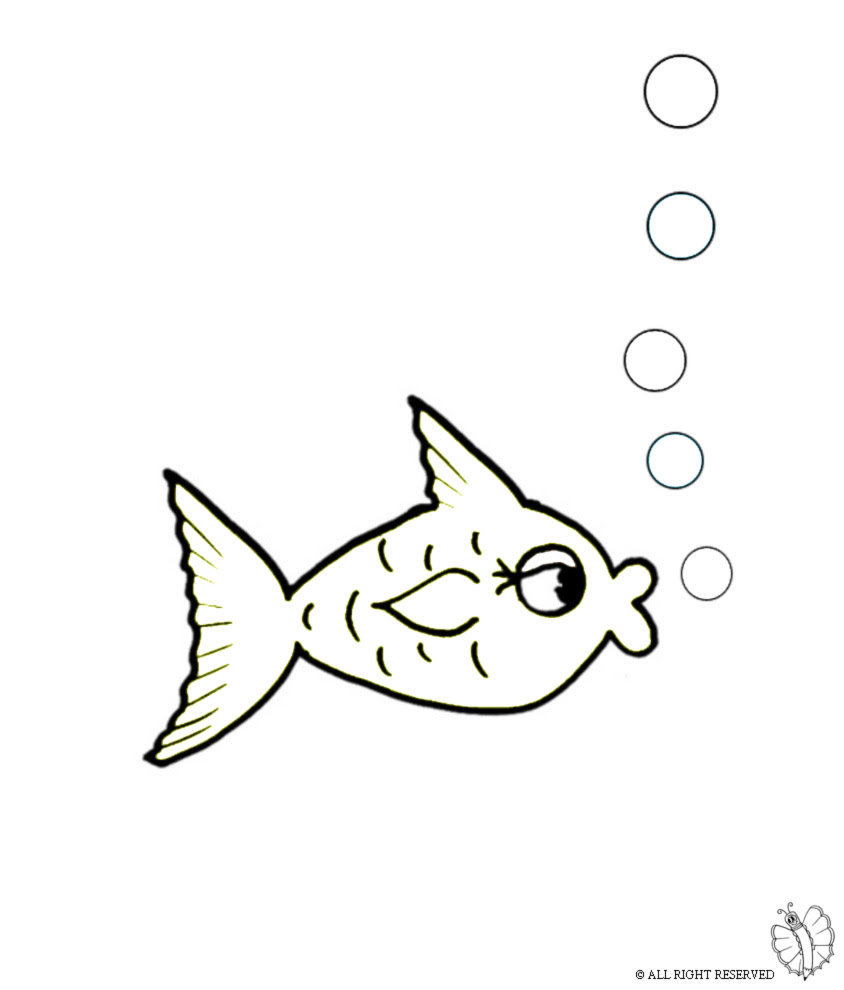 Disegno di Pesce e Bollicine da scaricare