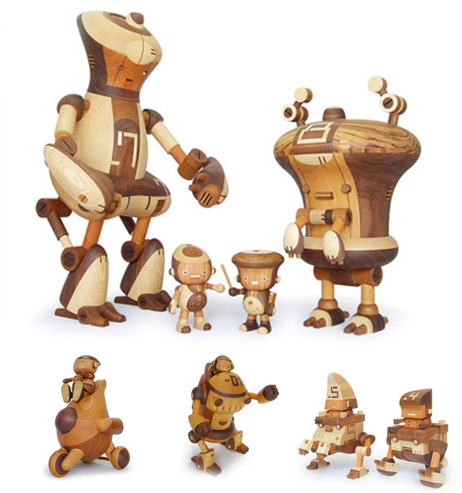 Awesome wood robots from Take-G Toys...
