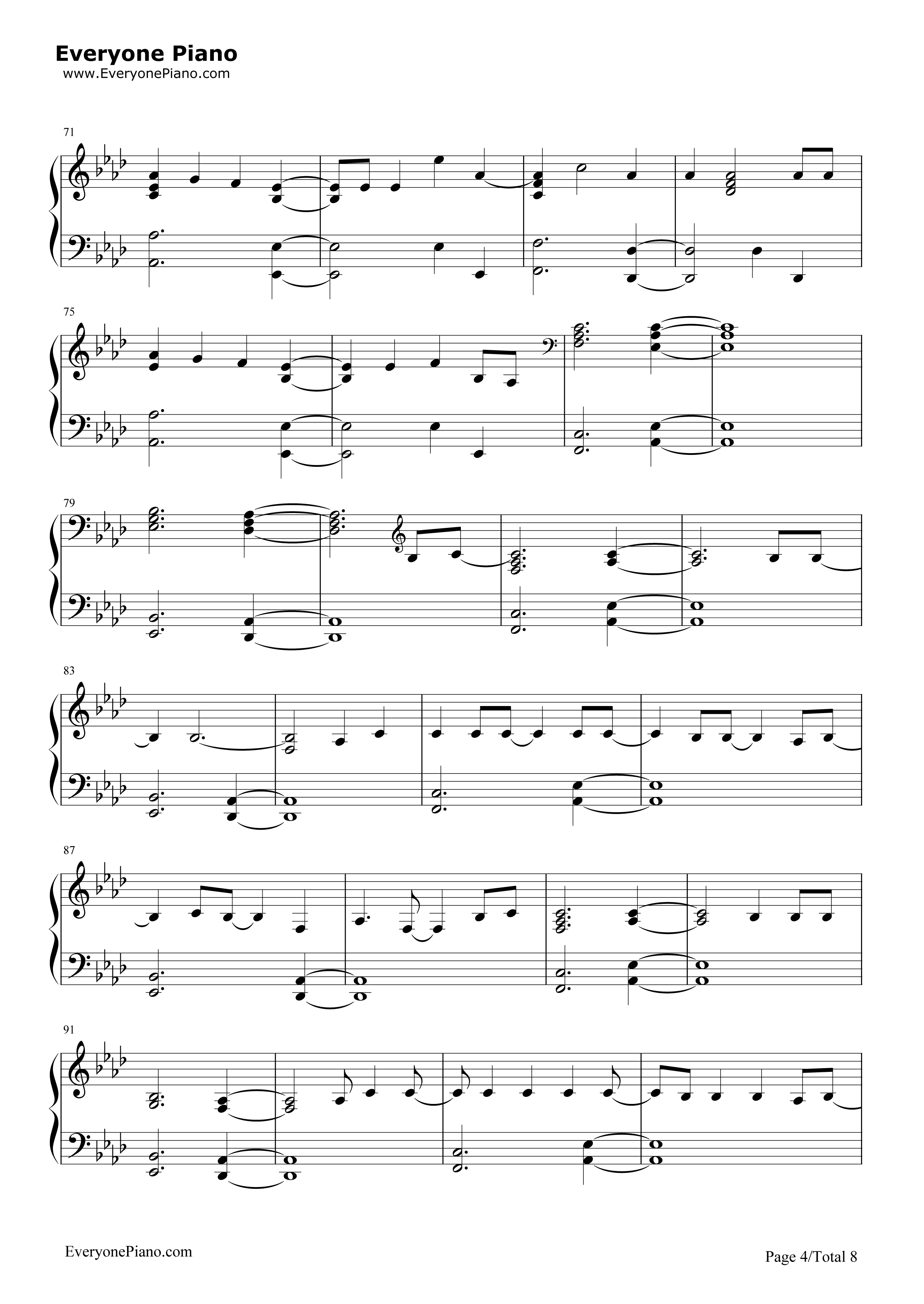 Hello-Piano Version-Adele Stave Preview 4-Free Piano Sheet Music ...