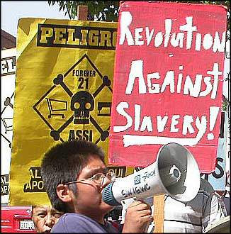 Garment WorkersâDemonstration Against Forever 21  Sweatshops