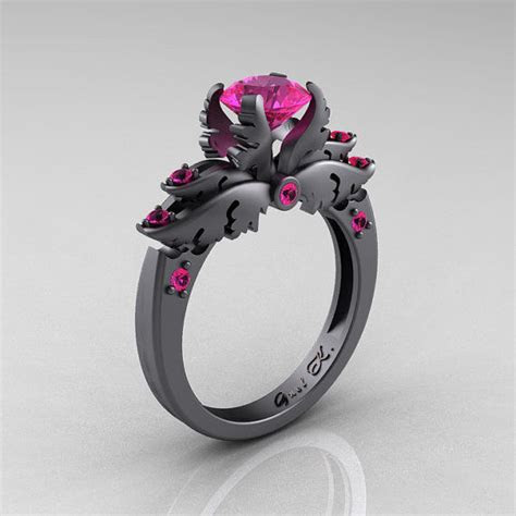 The rings seldom get noticed, b. Darkly Angelic Wedding Rings : "black wedding rings"