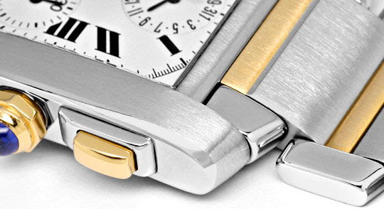 Originalfoto HR CARTIER TANK FRANCAISE CHRONOGRAPH STAHL-GOLD