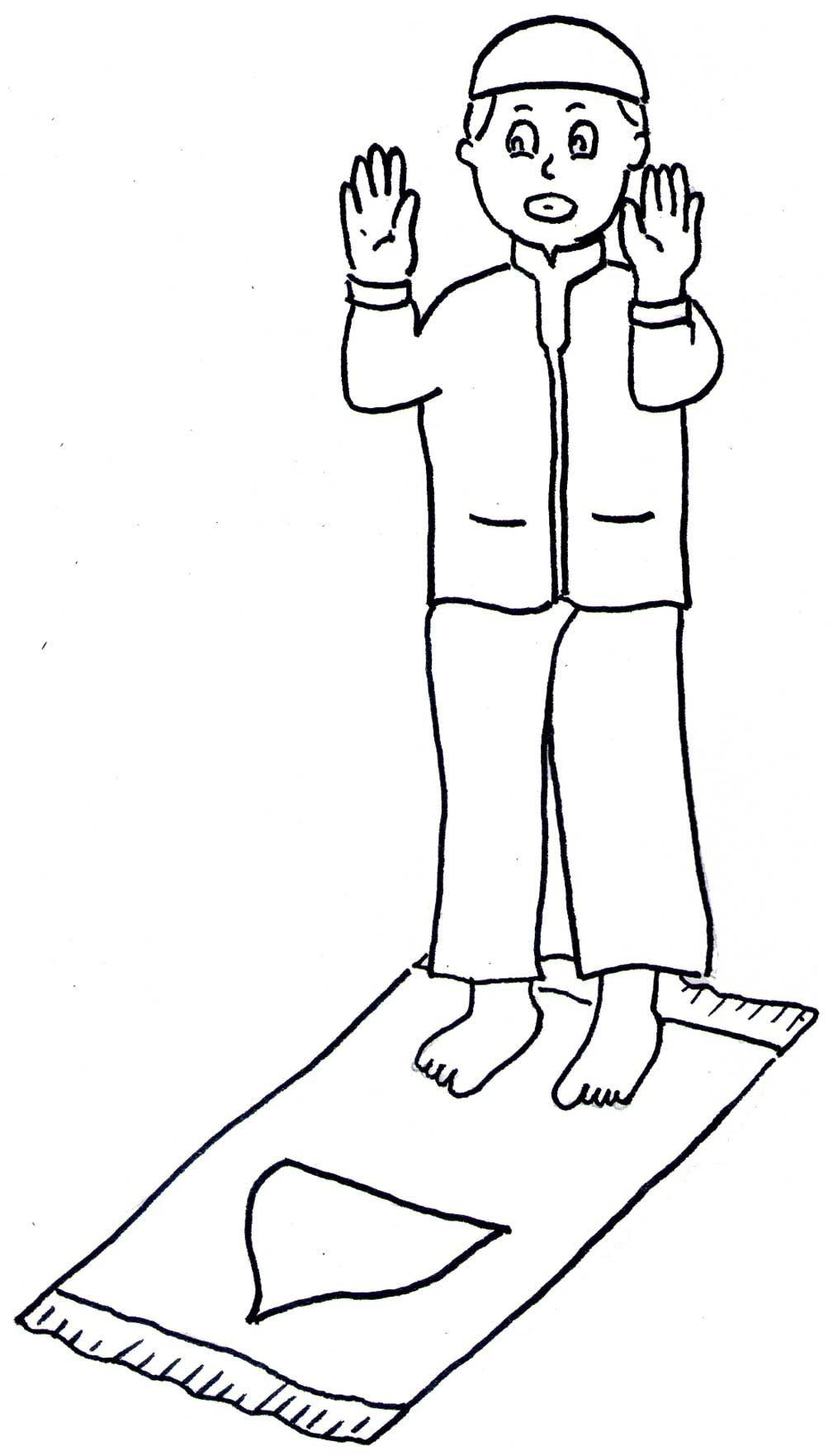 Gambar Mewarnai Anak Muslim Sholat | Azhan.co