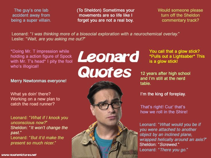 The Big Bang Theory - Leonard Quotes