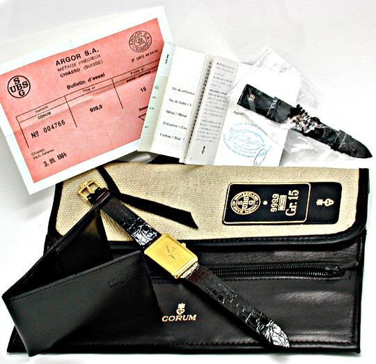 Originalfoto CORUM 15-GRAMM-GOLDBARREN GELBGOLD 6.902€ UNGETRAGEN!!!