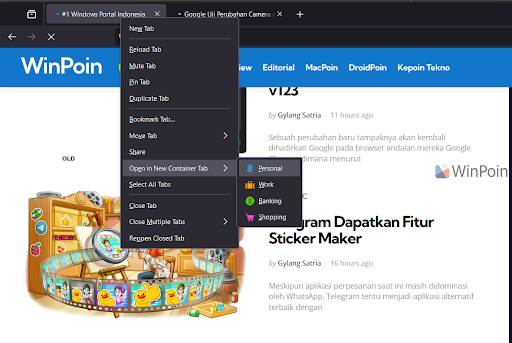 Mozilla Uji Fitur Container dan Vertical Tabs di Firefox Nightly 126 | WinPoin