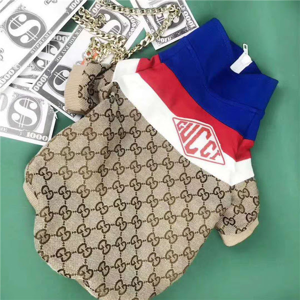 グッチ ペット服 ロゴ ファスナー式 Gucci 犬服 ジャケット お洒落 小型犬 ドッググッズ