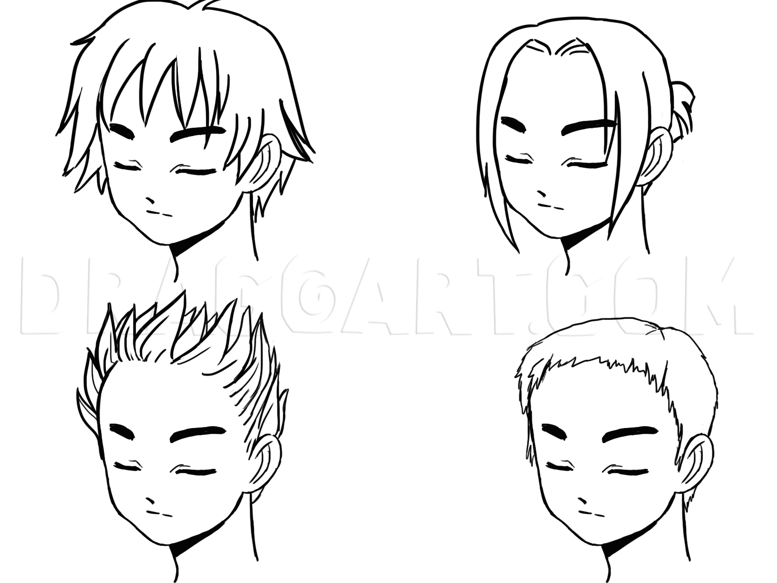 How to Draw Shonen, Draw Anime Boys, Step by Step, Anime ... 921x1024 easy anime drawings for beginners anime boy hairstyles spiky.