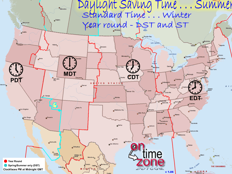 Time Zone Map North America