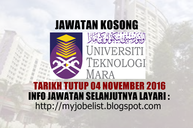 Jawatan Kosong di UiTM November 2016