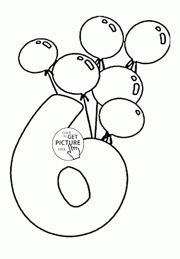 Number 6 Coloring Page