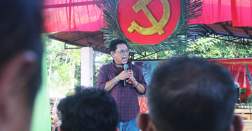Government of the Republic of the Philippines peace panel chief negotiator Silvestre Bello III attends the celebration of the Communist Party of the Philippines’ 48th anniversary here on Monday, Dec. 26. (Earl O. Condeza/davaotoday.com)