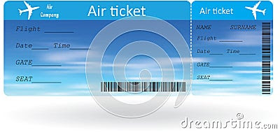Variante Des Flugtickets Vektor Abbildung - Bild: 43590239