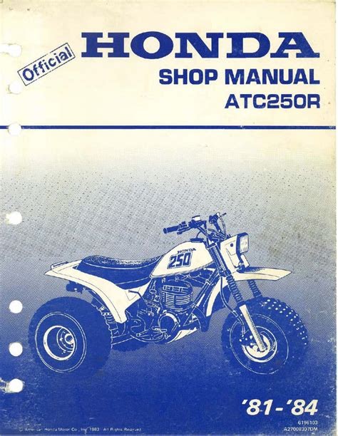 Download 1981 1984 Honda Atc250r Service Repair Manual