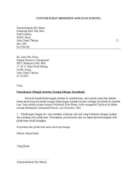 cara hantar surat permohonan melalui email