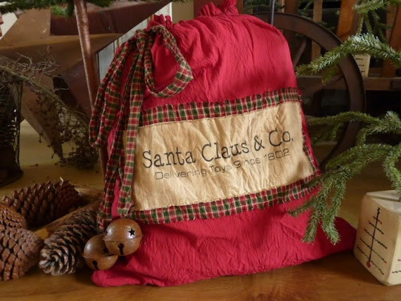 Primitive Christmas Santa Sack