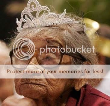 old woman wearing tiara
