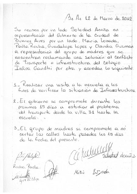 Página/12 :: Sociedad :: Un acta sin membrete y escrita a 