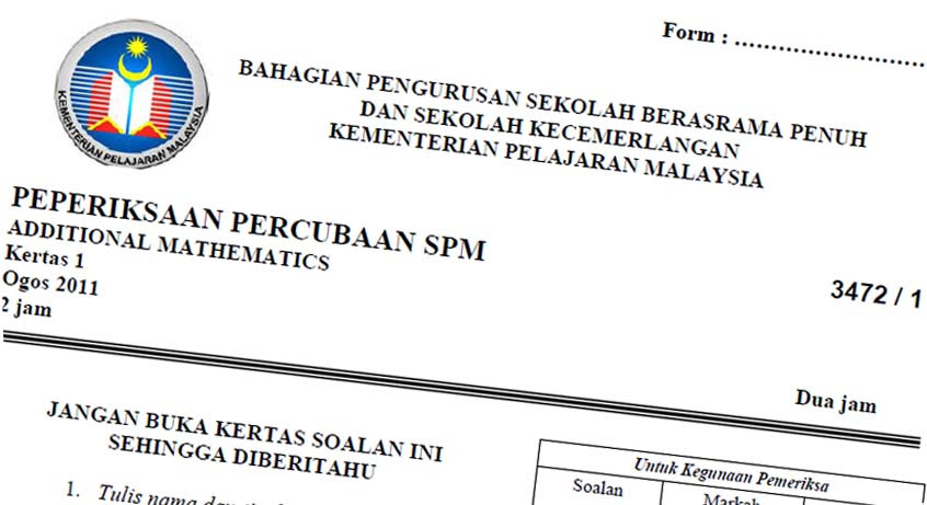 Koleksi Kertas Soalan Percubaan Spm 2021 Cikgujep