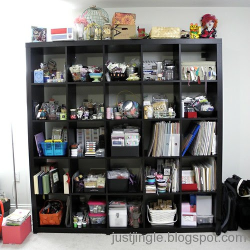 IKEA Expedit with paper craft supplies