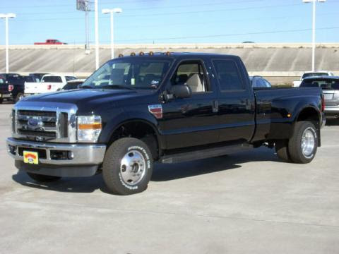 Black 2008 Ford F350 Super Duty XLT Crew Cab Dually 4x4 with Medium Stone 