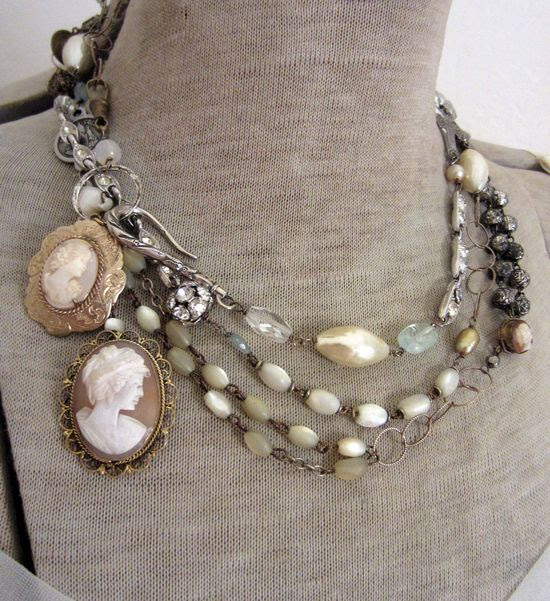 triple wrap cameo necklace by the french circus