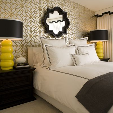 wallpaper yellow and black. Chic yellow gold and lack