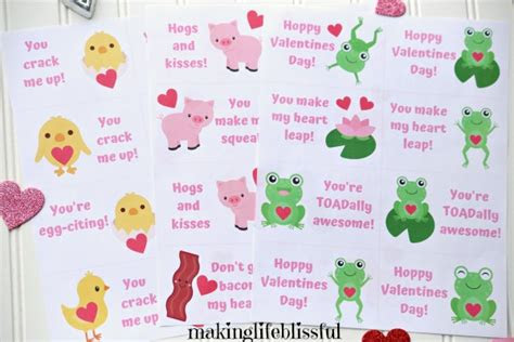  free baby chick printables frog and pig valentines making life blissful