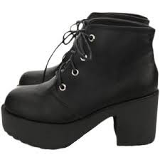 Blackfive Round Toe Lace Up Platform Black Ankle Boots - Polyvore