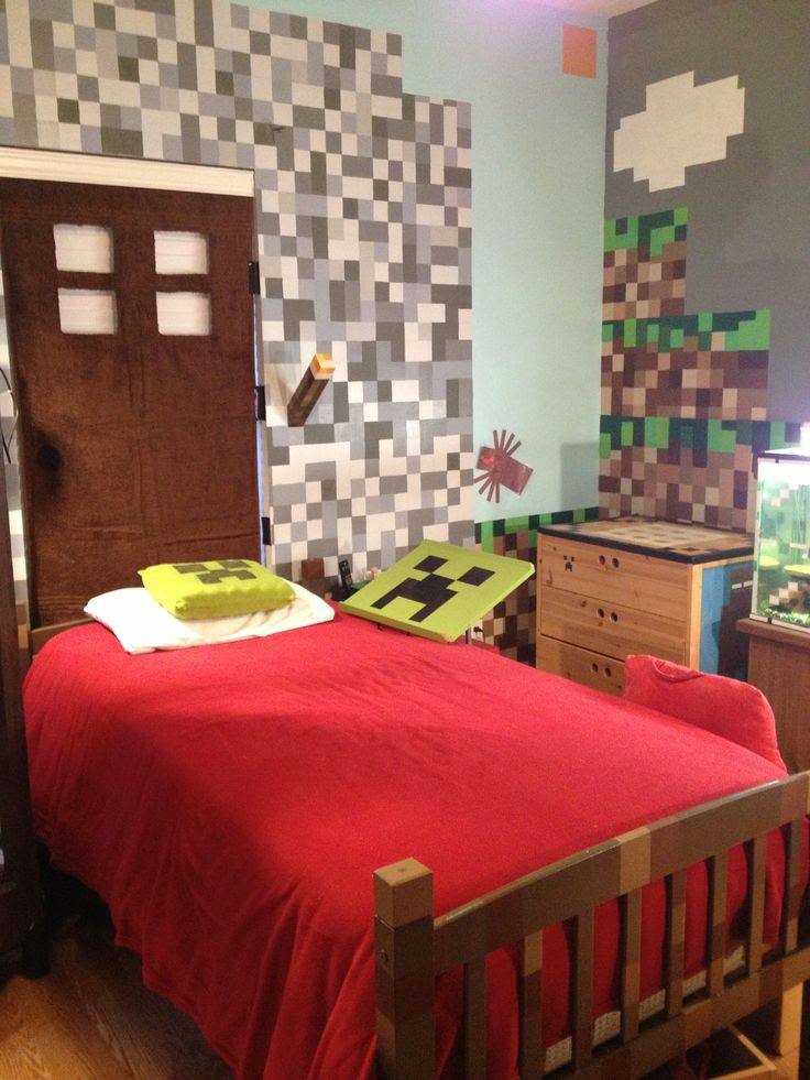 Minecraft bedroom | liams minecraft themed bedroom | Pinterest
