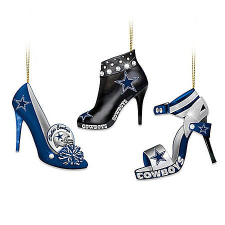 NFL Dallas Cowboys Steppin' Out Stiletto Shoe Ornament Collection