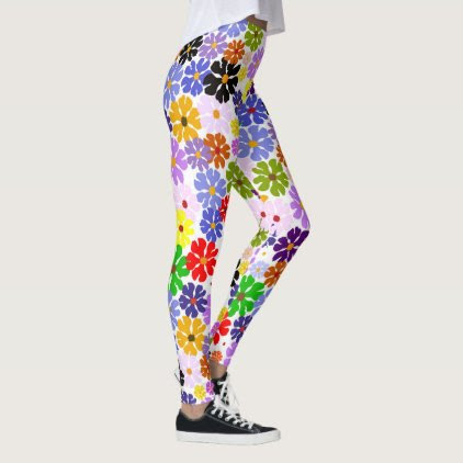 Multi Colors Blossoms Designer#1 Modern Leggings