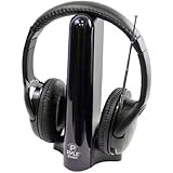 Pyle PHPW2 Hi-Fi Wireless FM Headphones (Super Bass, Black)
