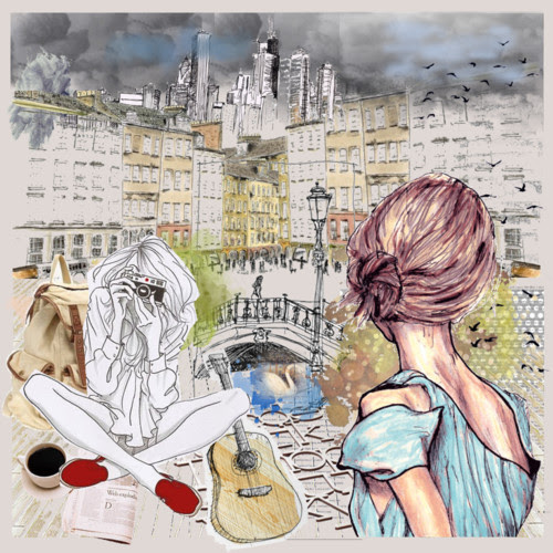 art, city, creative, draw, girl