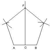 豆知識 定規とコンパスのみで正５角形を作る
