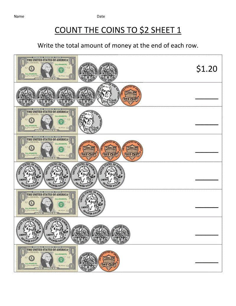 money math worksheets for 2nd
