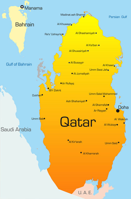 google maps qatar. Here is a map of Qatar featuring country's main cities: Doha, Dukhan, 