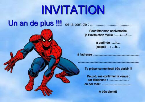 Greeting Cards Invitations 5 Ou 12 Cartes Invitation Anniversaire Spiderman Ref 2 Home Garden