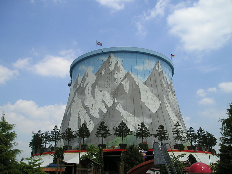cooling tower used as climbing wall in wunderland kalkar