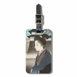 Selected Views of Kyoto, Moon at Nijo Castle Tags For Luggage