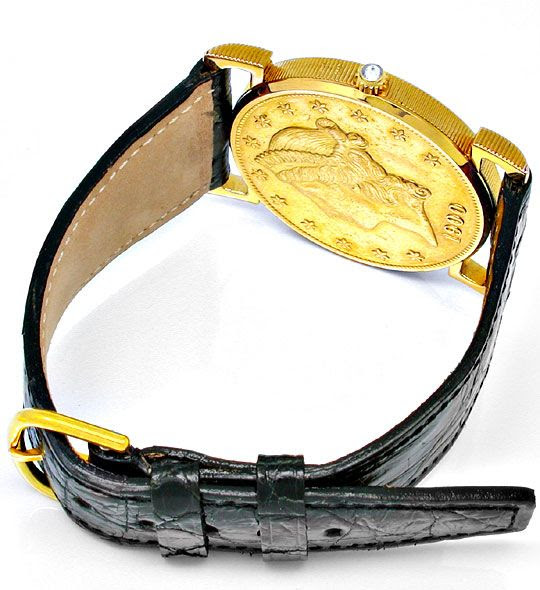 Original-Foto 4, ORIG. CORUM 20-DOLLAR HR AUTOMATIK GELBGOLD GEPRÜFT NEU