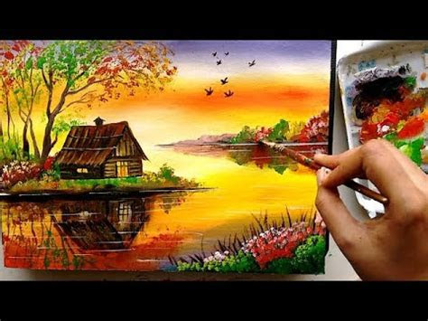 If you've ever wished for an acrylic paint that dried slowly, more like oil paint, you now. Acrylic Painting Tutorial Beautiful Riverside Scenery