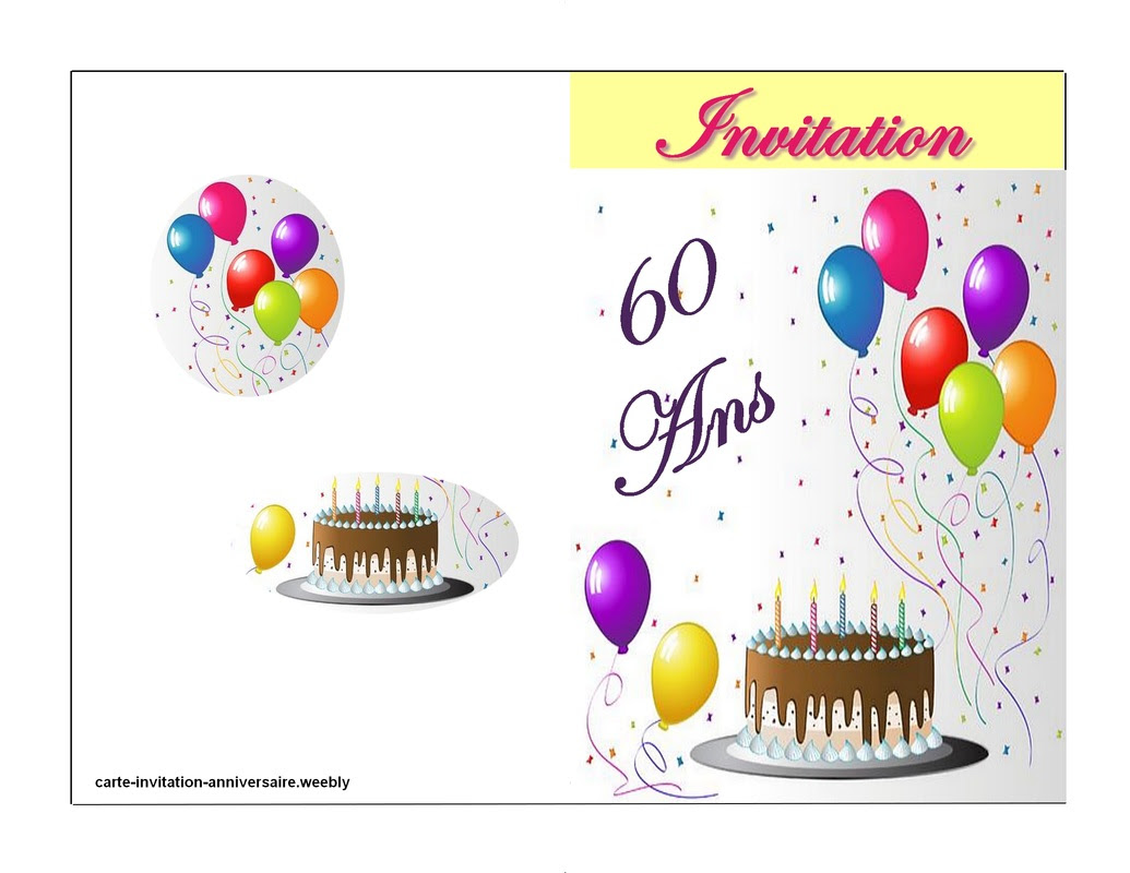 Carte Invitation Anniversaire 60 Ans A Imprimer Cartes Invitations Anniversaire Imprimer