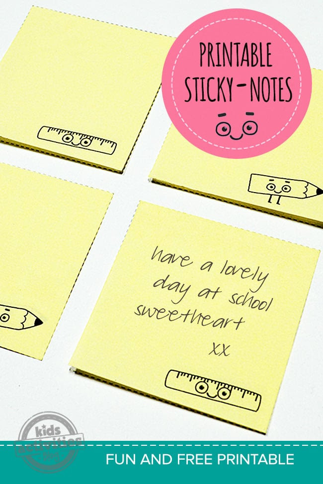 free printable lunch notes