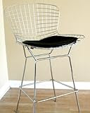 IMAGE OF Bertoia Style Steel Wire Mesh Bar Stool with Pad