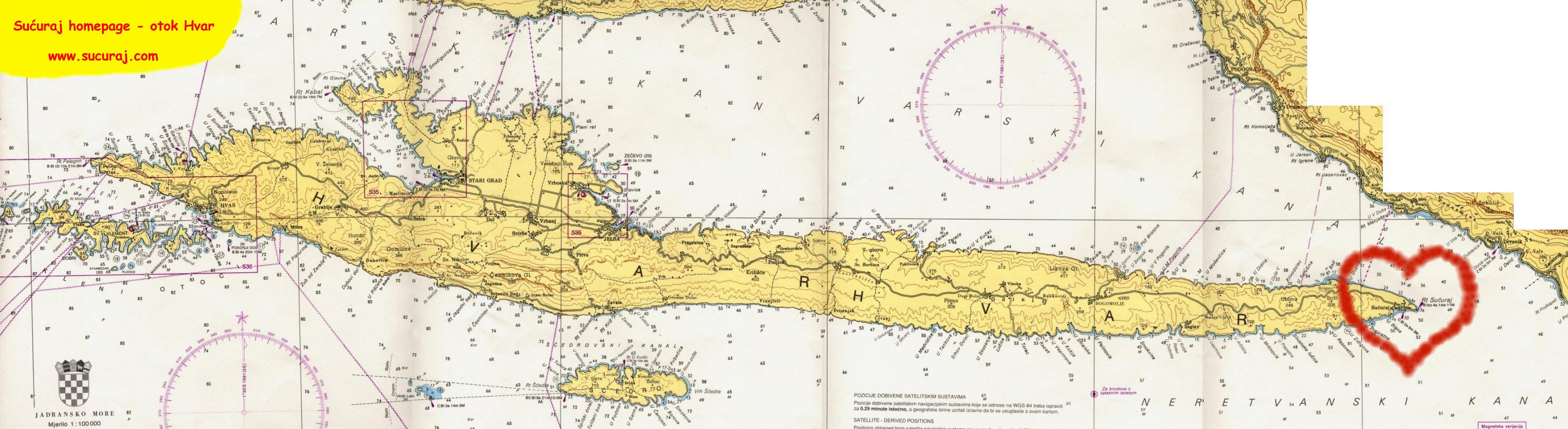 hvar karta otoka Maps Sucuraj Island Hvar Croatia hvar karta otoka